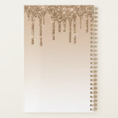 Chique luxe glitter druppels goud 2024 planner (Achterkant)