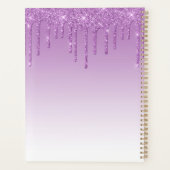 Chique luxe glitter druppels Paarse 2024 Planner (Achterkant)