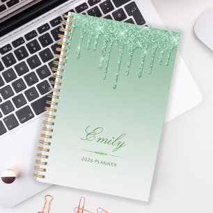 Chique luxe glittersprikkels gepersonaliseerd groe planner