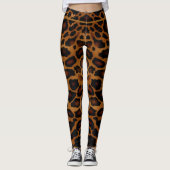 Chique luxe luipaard-print monogram leggings (Voorkant)