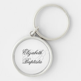 Chique luxe minimalistisch stijlvol monogram sleutelhanger