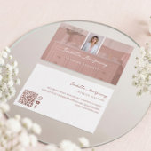 Chique Luxe Roze Script Interieur Ontwerper Foto Q Visitekaartje