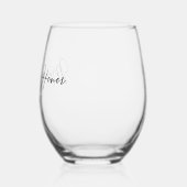 Chique Maid of Honor Zwart Script Wijnglas Zonder Voet (Links)