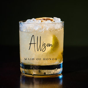 Chique Maid van eer bruids bruiloft Whisky Glas