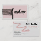 Chique make-up artiest Visitekaartje met roze acce (Voorkant / Achterkant)