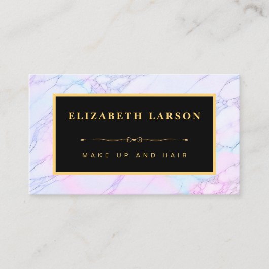 Chique make-up iriserende marmeren kunstenaar haar visitekaartje (Voorkant)
