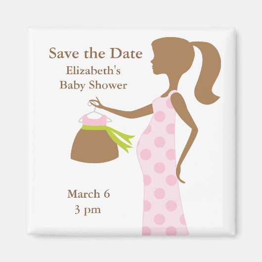 Chique mam om Baby shower te zijn bewaar de datum  Magneet (Voorkant)