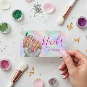 Chique Manicuriste Kunstenaar Iridescente Opal Nag Visitekaartje