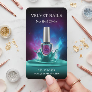 Chique Manicuriste Kunstenaar Nagelkunst Kleurrijk Visitekaartje