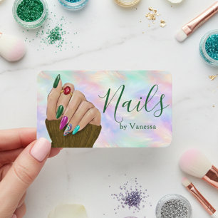 Chique Manicuriste Kunstenaar Nagelstudio Iridesce Visitekaartje
