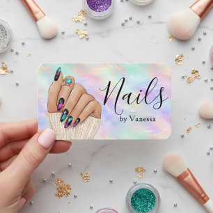 Chique Manicuriste Kunstenaar Nagelstudio Iridesce Visitekaartje