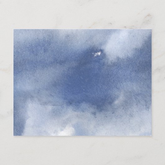 Chique marineblauwe Waterverf, bloemenbruiloft Det Informatiekaartje (Achterkant)