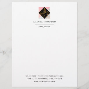 Chique marmer en folie geometrisch briefhoofd