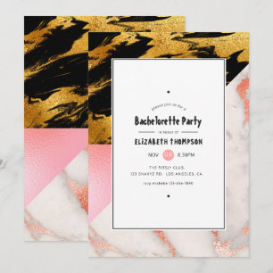 Chique Marmer en Folie Geometrische Bachelorette P Kaart