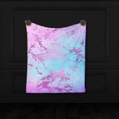 chique marmer | Glitzy Glam Violet Paarse Blue Omb Fleece Deken