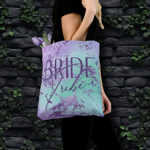 chique marmer   Lavendel Paarse en Mint Bride Trib Draagtas