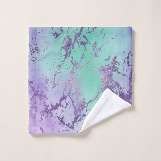 chique marmer | Lavendel Paarse en Mint Green Bad Handdoek (Wasdoekje)
