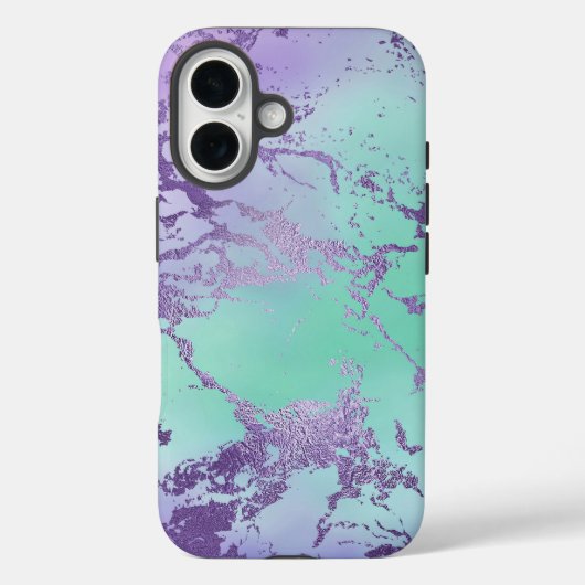 chique marmer | Lavendel Paarse en Mint Green Case-Mate iPhone Case (Achterkant)