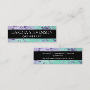 chique marmer   Lavendel Paarse Mint Green Brandin Mini Visitekaartje