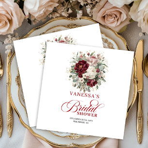 Chique Marsala Bloemengoud Bruiloftservies Servett Servet