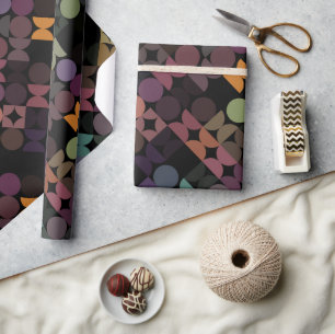 Chique mauve taupe roest oranje cirkels kunstpatro cadeaupapier