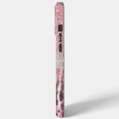 Chique meisjesachtige roze luipaard dierprint glit Case-Mate iPhone case (Achterkant / Links)