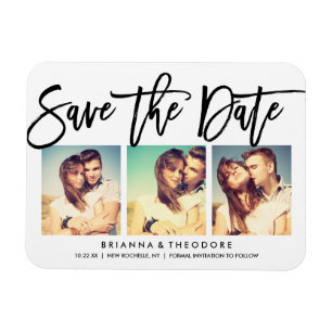 Chique met de hand geschreven save the date fotoco magneet