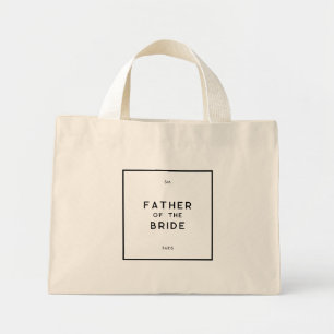 Chique minimaal Frans monogram vader van de bruid Mini Tote Bag