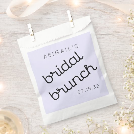 Chique Minimaal Lavendel Mod Script Brunch Bedankzakje (Geknipt)