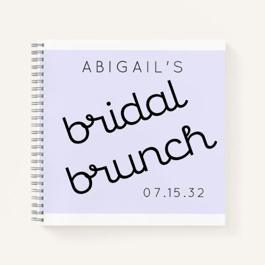 Chique Minimaal Lavendel Mod Script Brunch Notitieboek (Voorkant)