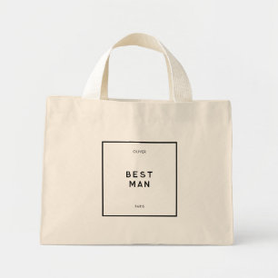 Chique Minimal Frans Zwart & Wit Beste Man Mini Tote Bag