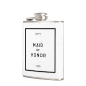 Chique Minimal Frans Zwart & Wit Maid of Honor Heupfles (Links)