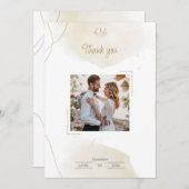 Chique minimale aangepaste foto dank u bruiloft bedankkaart (Voorkant / Achterkant)