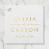 Chique minimale bruiloft monogram bedankjes labels (Voorkant)