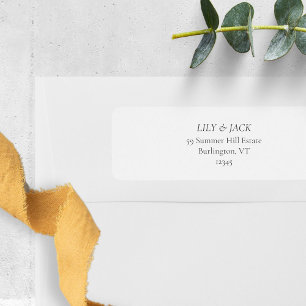 Chique & Minimale Bruiloft Paar Retouradres Label