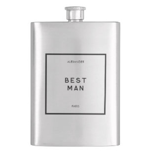 Chique minimale Franse Zwart & Wit Beste Man Naam Flacon
