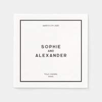 Chique minimale Franse zwart-wit bruiloft