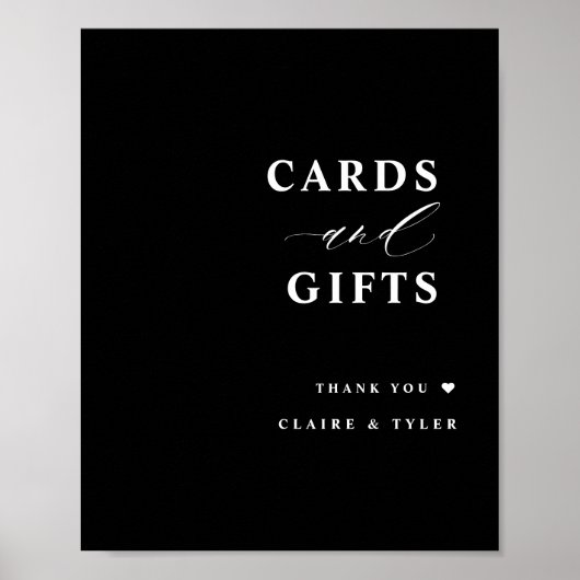 Chique, Minimale Kaarten en geschenken Zwart Trouw Poster (Voorkant)