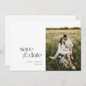 Chique Minimalist Sla de datum in zwart-wit op Aankondiging (Voorkant / Achterkant)