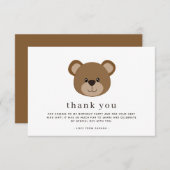 Chique minimalistisch bruin Beer Verjaardag Bedankkaart (Voorkant / Achterkant)