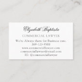 Chique minimalistisch professioneel monogram visitekaartje (Achterkant)