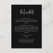 Chique minimalistisch zwart handgeschreven script  informatiekaartje (Voorkant)