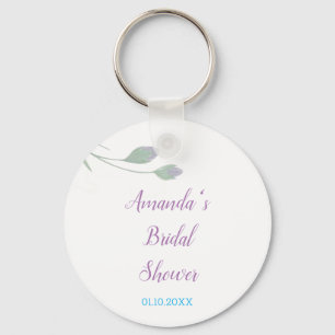 Chique Minimalistische Bruiloftsshower Bloemen Sleutelhanger