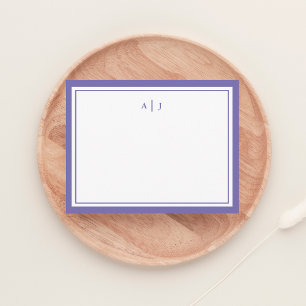 Chique minimalistische maagdenpalm twee rand monog notitiekaartje