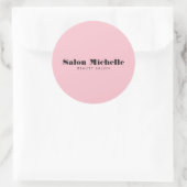 Chique Minimalistische Roze Ronde Sticker (Tas)
