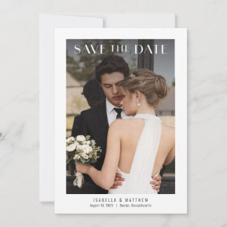 Chique Minimalistische Trouwfoto  Save The Date