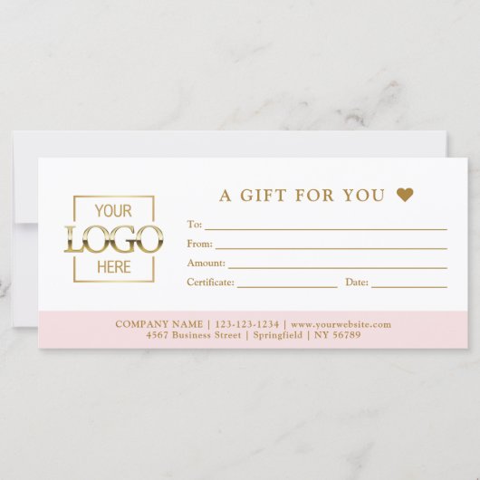 Chique Minimalistische Zakelijke Cadeaubon Templat (Voorkant)