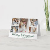 Chique Minimalistische Zalig Kerst Foto Collage Feestdagen Kaart (Voorkant)