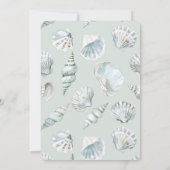 Chique Mint Blauwe Strand Schelpen Bruiloft Kaart (Achterkant)