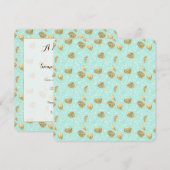 Chique Mint en Gold Diamonds Baby shower Kaart (Voorkant / Achterkant)